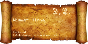 Wimmer Minna névjegykártya